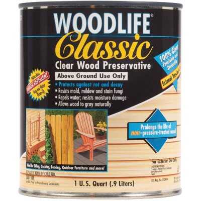 Rust-Oleum Woodlife Clear Water-Based Classic Wood Preservative, 1 Qt.