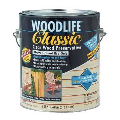 Rust-Oleum Woodlife Clear Water-Based Classic Wood Preservative, 1 Gal.